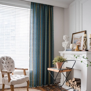 Bohemian Striped Cotton Linen Door Curtain With Tassels Ethnic Print Semi Blackout Window Treatment For Home Kitchen