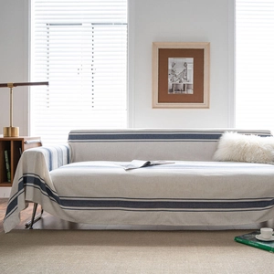 American Style Striped Sofa Cover Multi-functional Polyester Throw Blanket For Living Room Decor Dust-proof Furniture Protector