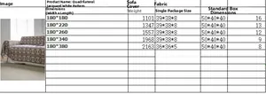Size chart for American vintage jacquard sofa throw with fringe details and specifications