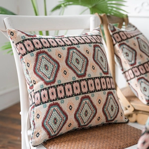 Thick jacquard square tablecloth with bohemian geometric patterns for dining decor