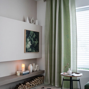 American Style Striped Cotton Linen Semi Blackout Curtains For Kitchen Dining Room Yarn-dyed Rod Pocket Window Treatment Panel