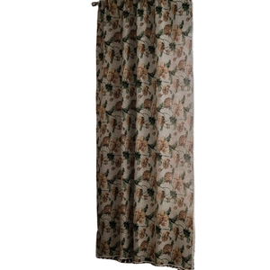 Jacquard-Vorhang mit Blumenmuster und Quasten im Vintage-Stil für Küche und Fenster