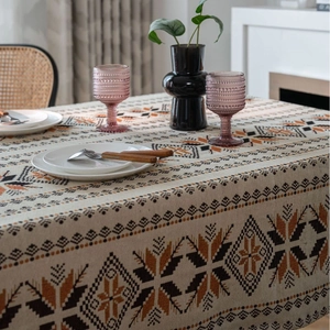 Nappe jacquard de style américain avec motifs géométriques bohèmes et flocons de neige