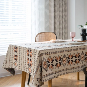 Nappe épaisse style bohème avec motifs géométriques de flocons de neige