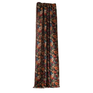 American style floral jacquard blackout curtain with vintage multicolor flower patterns