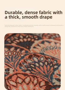 Close-up of thick ginkgo leaf jacquard fabric showing breathable polyester cotton texture