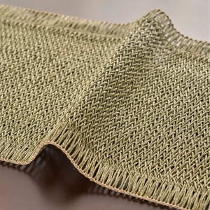 American Country Woven Paper Fiber Table Runner And Placemat With Tassels Nordic Minimalist Hollow Tabletop Decoration