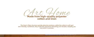 Detail showing the breathable polyester-cotton linen fabric texture of the round placemat