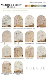 Detailed close-up of embroidered floral patterns and decorative tassels on linen tablecloths