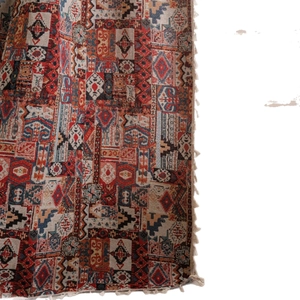 Tenda bohémien con motivo geometrico jacquard, dettagli di frange e tessuto oscurante