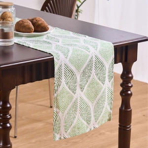Nordic Jacquard Geometric Table Runner Polyester Cotton Blend Tablecloth With Tassels For Dining Room Party Home Decor