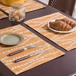 Tovagliette in Misto Cotone Stampate Resistenti al Calore Doppio Strato Tovagliette da Tavola per Casa Cucina Ristorante Motivi Floreali Geometrici