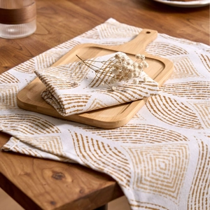 Modern Minimalist Cotton Polyester Fabric Napkin Geometric Wheat Sprout Floral Print Decorative Rectangular Table Mat For Dining