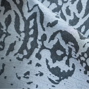 Modern grey American retro jacquard curtains with abstract water drop pattern and rich texture