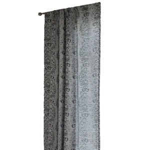 Grey American vintage paisley jacquard blackout curtain with elegant water drop pattern