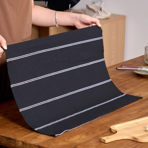 Nordic style black and white striped cloth napkin for dining table decor and photography