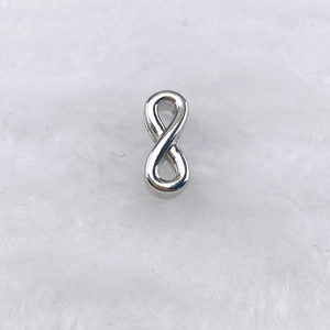 Pendentif symbole infini argenté poli pour la création de bijoux et de bracelets DIY