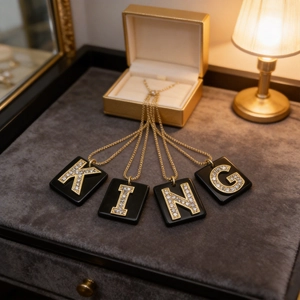 Natürliche Achat Quadratische Alphabet Anfangsbuchstabe Anhänger Halskette Für Damen Vergoldet Strass 26 Buchstaben Schmuck