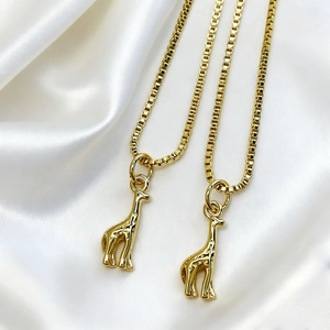Minimalist Gold Copper Giraffe Butterfly Snake Leaf Pendant Necklace For Women Elegant Fashion Jewelry Animal Plant Gift