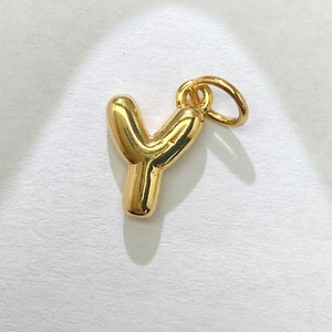 Colgante con letra Y dorada brillante para joyería y collares personalizados únicos
