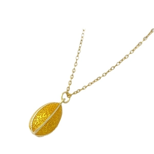 Collier élégant avec pendentif œuf doré et émail jaune pour bijoux de mode féminine