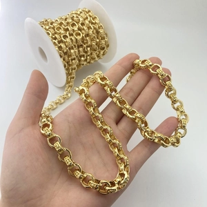 DIY Schmuckherstellung Kette Kupfer 18K Vergoldet Herz Griechischer Schlüssel Ankerlink Muster Hip Hop Tasche Zubehör Kette