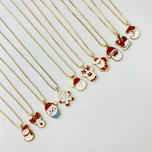 Detailed set of festive Christmas pendants including Santa, reindeer, and snowman charms
