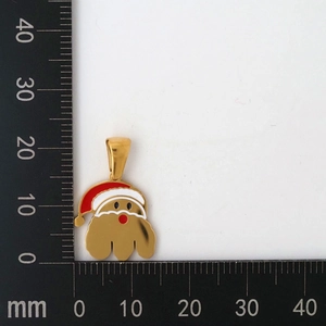 Vista dettagliata della misurazione del ciondolo Babbo Natale su scala millimetrata