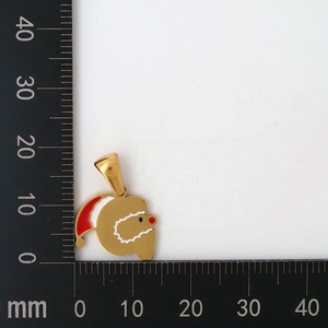 Misura del ciondolo lettera G Babbo Natale dorato con dimensioni di 18mm per 22mm