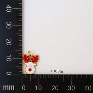 Detailed size view of Christmas reindeer pendant showing 13mm height and 10mm width measurement
