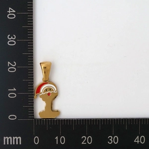 Ciondolo a forma di lettera natalizia con cappello da Babbo Natale mostra altezza di 25 mm