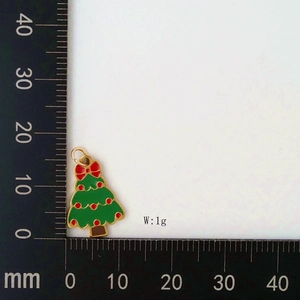 Christmas tree pendant size measurement showing 20mm height and 15mm width dimensions