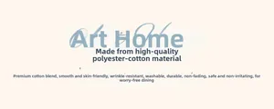 Detailed specs of durable wrinkle-resistant polyester-cotton blend nordic tablecloth