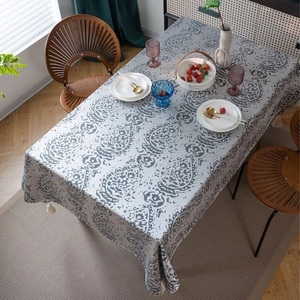 Nordic Style Polyester Jacquard Tablecloth Rectangle Dustproof Tassel Coffee Table Cover For Home Dining Room Decor
