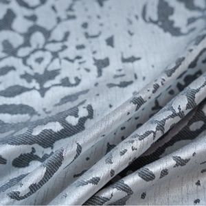 Nordic grey jacquard tablecloth with metallic sheen and elegant tassel decor