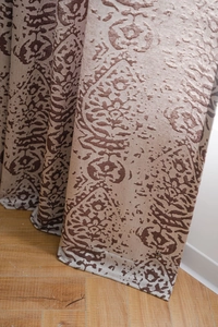 Detail of Nordic retro jacquard curtain showing high-quality stitching and heavy fabric texture