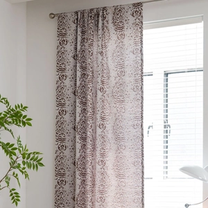 Nordic Jacquard Teardrop Pattern Semi Blackout Window Curtain Panel Vintage Paisley Decorative Polyester Drapery For Home