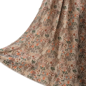 Bohemian forest pattern curtains in beige fabric with delicate floral jacquard and tassels
