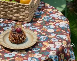 Close-up of vintage floral jacquard fabric with thick texture for wedding table decor