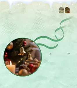 Detailed view of Christmas tree ornaments with festive candles and gold holiday decorations