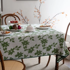 Amerikanische Vintage Floral Jacquard Tischdecke Rechteckig Mischgewebe Staubdicht Dekorativ Tisch Abdeckung Für Esszimmer Küche