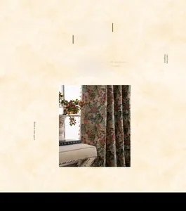 Detailed jacquard fabric showing floral and butterfly patterns with premium texture