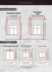 Detailed measurement guide for diamond pattern curtains showing track and rod sizing