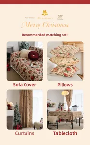 Detailansicht eines Weihnachts-Tischläufers mit Jacquard-Mustern und festlichen Quasten