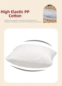 Dettaglio dell'imbottitura in cotone PP ad alta elasticità per un cuscino bianco soffice