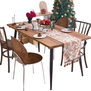 Runner da tavola floreale con nappe in stile rustico americano per decorazione