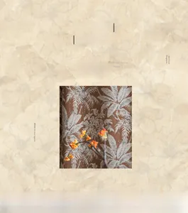 Dettaglio della tenda jacquard retrò americana con trama a foglia di palma tropicale bianca