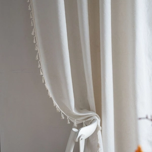 French Retro Damask Jacquard Curtains With Tassels Semi Blackout Window Drapes Rod Pocket Hook Grommet For Bedroom Living Room
