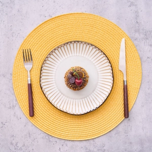 Round Woven PP Placemats Heat Resistant Washable Braided Dining Table Mats For Home Hotel Restaurant Kitchen Decor