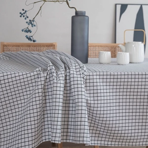 Nordic Minimalist Cotton Linen Plaid Striped Tablecloth Rectangular Decorative Table Cover For Dining Kitchen Home Decor
